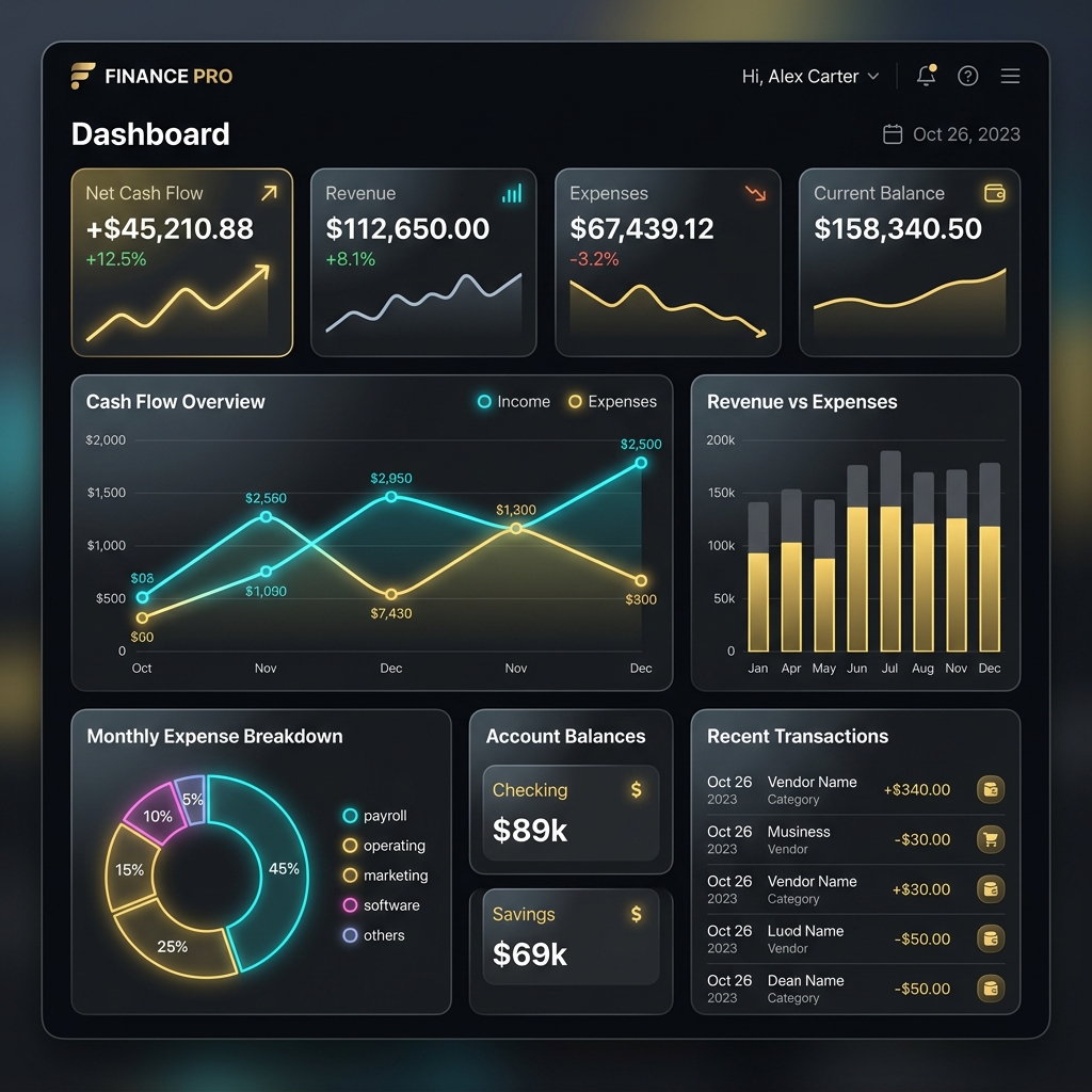 BookkeeperExpert Financial Dashboard Preview